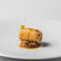 999 layered scallop puff with XO oil  ©James Gillies