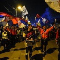 Građani i bajkeri Požarevca dočekali studente koji hodaju od Niša do Beograda