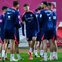 Prvi trening hrvatske nogometne reprezentacije pred ogled s Francuzima