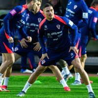 Prvi trening hrvatske nogometne reprezentacije pred ogled s Francuzima