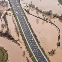 Nabujala rijeka Bosna u BiH, pogled iz zraka