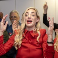 Proslava u stožeru Sanje Radolović i Peđe Grbina