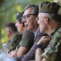 Aleksandar Vučić na vojnoj vježbi 'Drina 2024.'