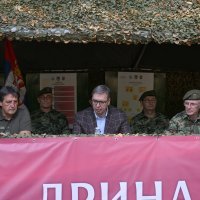 Aleksandar Vučić na vojnoj vježbi 'Drina 2024.'