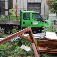 Osijek: Jak vjetar srušio drvenu skelu