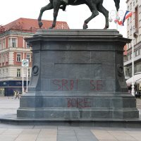 Netko je vandalizirao spomenik banu Jelačiću na glavnom zagrebačkom trgu