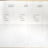 Listići u kojima se glasalo za Jakova Prkića kao predsjednika splitskog Gradskog vijeća