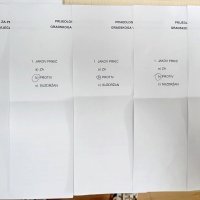 Listići u kojima se glasalo za Jakova Prkića kao predsjednika splitskog Gradskog vijeća