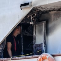 Požar na brodu u Makarskoj