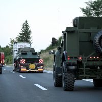 Kolona vojnih vozila na autocesti u smjeru Zagreba