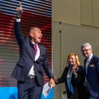 Andrej Babiš slavi pobjedu stranke ANO na češkim izborima