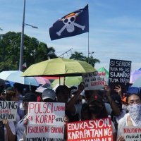 Zastava One piece na prosvjedima diljem svijeta