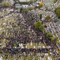 Pogled iz zraka na posljednji ispraćaj Halida Bešlića
