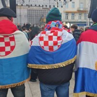 Navijači na dočeku rukometaša na Trgu bana Jelačića