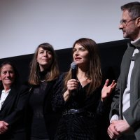Eva Kraljević, Biljana Tutorov and Petar Glomazić at the 2026 Sundance Film Festival © 2026 Sundance Institute  photo by Stephen Speckman