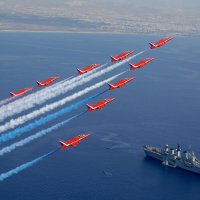 Britanska akrogrupa Red Arrows na letu za Akrotiri