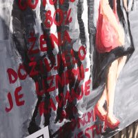 Zagreb: Na Cvjetnom trgu postavljena dva umjetnička platna zbog problema uličnog uznemiravanja žena