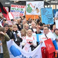 Prosvjed šest sindikata na Europskom trgu u Zagrebu