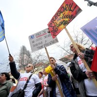 Prosvjed šest sindikata na Europskom trgu u Zagrebu