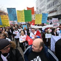 Prosvjed šest sindikata na Europskom trgu u Zagrebu