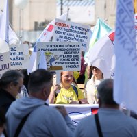 Prosvjed sindikata na Trgu bana Jelačića