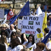 Prosvjed sindikata na Trgu bana Jelačića