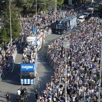 Doček nogometaša Real Sociedada u San Sebastianu