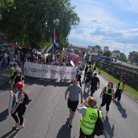 Pogled iz zraka na studente koji prosvjeduju u Beogradu