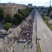 Pogled iz zraka na studente koji prosvjeduju u Beogradu