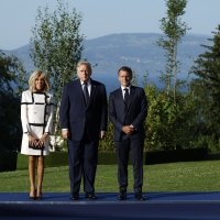 Brigitte i Emmanuele Macron, Donald Trump