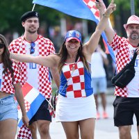 Navijači uoči utakmice Hrvatska - Portugal