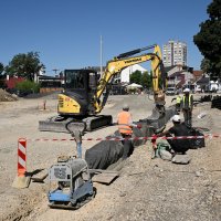 Radovi na Vukovarskoj ulici u Zagrebu od Trešnjevačkog placa