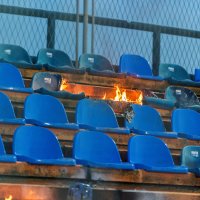 Stadion Varaždin, spaljene sjedalice na tribini gdje je bila Torcida