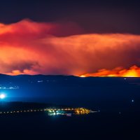 Pogled na požar na Braču s Kozjaka