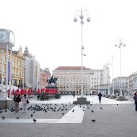 Trg bana Jelačića za vrijeme štrajka