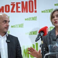 Konferencija za medije stranke Možemo: Gordan Bosanac i Sandra Benčić