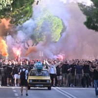 Torcida, korteo uoči utakmice Hajduk - Ajax, 15.10.2026.