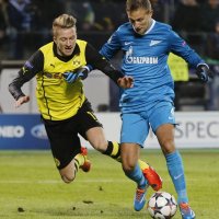 Zenit - Borussia Dortmund, Domenico Criscito (R) i Marco Reus