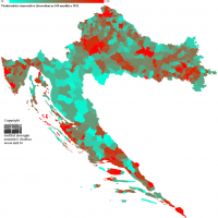 demografska karta hrvatske Karta otkriva razmjere hrvatske demografske katastrofe   tportal demografska karta hrvatske