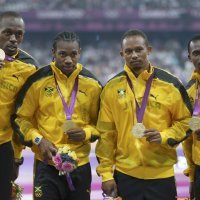 Usain Bolt, Yohan Blake, Michael Frater i Nesta Carter