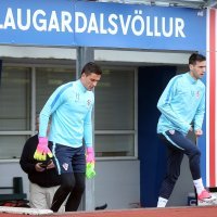 Trening hrvatske reprezentacije u Reykjaviku - Lovre Kalinić (lievo) i Nikola Kalinić