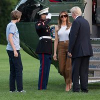 Barron, Melania i Donald Trump