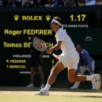 Federer u meču s Berdychom