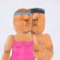 Bez naziva, 2002., Akvarel i tuš, 100 x 70 cm