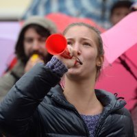 Prosvjed ispred zgrade Hrvatskog sabora povodom ukidanja emisije HTV-a