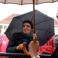 Prosvjed ispred zgrade Hrvatskog sabora povodom ukidanja emisije HTV-a