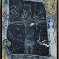 Marc Chagall, Devant le tableau, 1968-71., 116 x 89, ulje na platnu, Zbirka Fundacije Marguerite i Aimé Maeght, Saint-Paul de Vence-Francuska