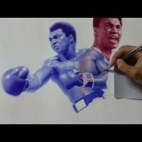 Mohamed Ali - crtež kemijskom olovkom