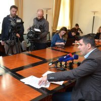 Nikola Grmoja na konferenciji za medije