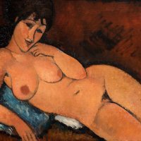 Nude on a blue cushion, 1917